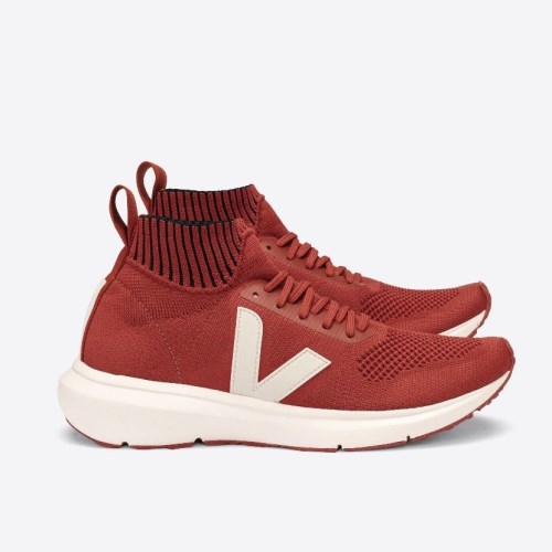 Veja V-knit Veja X Rick Owens Mid Mens Trainers Red UK 98477